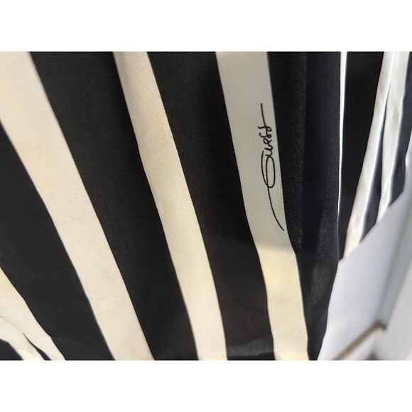 Guess Los Angeles Black and White Stripe Lace Tie Belt Dress Size Small - Picture 3 of 7